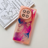 For vivo X90 Pro+ Oil Painting Electroplating TPU Phone Case(Pink)