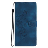 For Xiaomi 12 Pro Flower Butterfly Embossing Pattern Leather Phone Case(Blue)