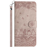 For Xiaomi Redmi Note 11 Pro 4G/5G Global Cat Embossing Pattern Leather Phone Case with Lanyard(Grey)