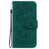 For Xiaomi Poco F5 Pro / Redmi K60 Butterfly Rose Embossed Leather Phone Case(Green)