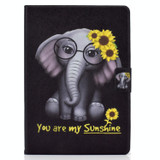 Electric Pressed TPU Colored Drawing Horizontal Flip Leather Case with Holder & Pen Slot For iPad 5 / 6 / 8 / 9(Flower Elephant)