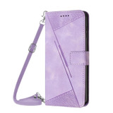 For Xiaomi Redmi Note 11 Pro 4G Global Dream Triangle Leather Phone Case with Lanyard(Purple)
