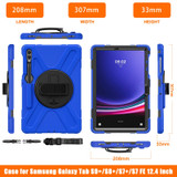 For Samsung Galaxy Tab S9+ / S8+ Rotary Handle Grab TPU + PC Tablet Case(Blue)