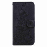 For OPPO Reno9 Pro+ Lily Embossed Leather Phone Case(Black)