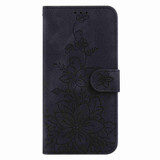 For OPPO Reno8 5G Lily Embossed Leather Phone Case(Black)