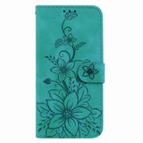 For Realme 10 Pro 5G Lily Embossed Leather Phone Case(Green)