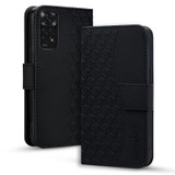 For Xiaomi Redmi Note 11 Business Diamond Buckle Leather Phone Case with Lanyard(Black)