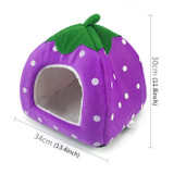 Strawberry Shaped Foldable Short Plush Pet House Nest, Size: M(Purple)