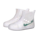 Fashion Integrated PVC Waterproof  Non-slip Shoe Cover with Thickened Soles Size: 36-37(White)