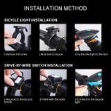 USB Charging Bike LED Riding Light, Charging 6 Hours with Horn & Line Control (Blue)