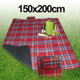 200x150cm Red Outdoor Beach Camping Mat Picnic Blanket(Red)
