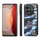 For vivo X90 Pro Camouflage Leather Back Cover Phone Case(Blue)