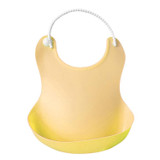 Baby Infant Toddler Waterproof Silicone Bib Infants Feeding Lunch Roll-up Apron(YELLOW)