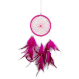 Creative Weaving Crafts Car Ornaments Dreamcatcher Wall Hanging Jewelry(Rose Red)