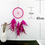 Creative Weaving Crafts Car Ornaments Dreamcatcher Wall Hanging Jewelry(Red)