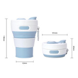 350ML Folding Portable Silicone Telescopic Drinking Coffee Cup Multi-function Silica Cup Travel(BLue)