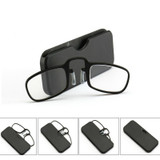 2 PCS TR90 Pince-nez Reading Glasses Presbyopic Glasses with Portable Box, Degree:+2.50D(Grey)