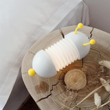 LED Telescopic Folding USB Charging Caterpillar Silicone Night Light(White)