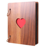 3 PCS 6 inch 32 Pages Wooden Photo Album Baby Growth Memory Life Photo Record Book(Brown)