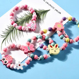 2 PCS/Set Lovely Cartoon Wood Jewelry Beads Necklace Baby Kids Princess Animals Necklace(Dolphin)