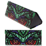 Foldable Triangle Animal Print Glasses Case Sunglasses Myopia Frame Case(Owl)