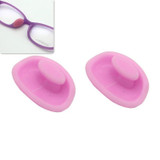 2 Pairs Glasses Accessories Bayonet Plastic Nose Pad Embedded Candy-colored Small Nose Pad Holder(Pink)