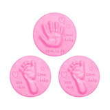 10 PCS Baby Care Air Dry Soft Clay Baby Hand and Foot Inkpad(Pink)