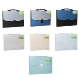 ChuangSheng A4 Hand Ventilation Piano Bag Student Document Storage Plastic Folder(8031 Gray Cover Blue)
