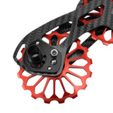 Carbon Fiber Guide Wheel For Road Bike Bicycle Bearing Rear Derailleur Guide Wheel Parts, Model Number: SD3 Red