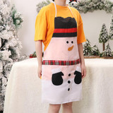 Christmas Cartoon Sleeveless Home Kitchen Apron Dust-proof and Anti-fouling Coveralls(Snowman)