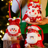 Christmas Knitted Handheld Gift Bag Children Cartoon Candy Bag(Snowman)