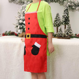 Christmas Cartoon Sleeveless Home Kitchen Apron Dust-proof and Anti-fouling Coveralls(Elderly)