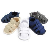 Baby Soft Bottom Canvas Toddler Shoes Breathable Sandals, Size:11cm(Grey)