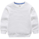 Autumn Solid Color Bottoming Children's Sweatshirt Pullover, Height:90cm(White)