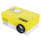 J15 1920 x 1080P HD Household Mini LED Projector with Tripod Mount Support AV / HDMI x 1 / USB x1 / TF x 1, Plug Type:EU Plug(Yellow White)