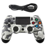 Grey Camouflage Snowflake Button Wired Gamepad Game Handle Controller for PS4