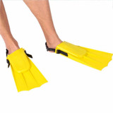 1 Pair Adult Adjustable Fins Swimming Fins Snorkeling Sole, Size:30-35(Yellow)