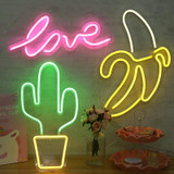 LED Acrylic Transparent Back Panel Neon Light Holiday Decoration Lamp(Banana)