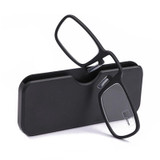 2 PCS TR90 Pince-nez Reading Glasses Presbyopic Glasses with Portable Box, Degree:+2.00D(Black)