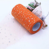 Tulle Roll 25 Yards 13cm Organza Laser Crafts Wedding Decoration Tulle Birthday Party Supplies(Orange)