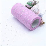 Tulle Roll 25 Yards 13cm Organza Laser Crafts Wedding Decoration Tulle Birthday Party Supplies(Pink)