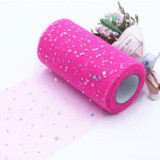 Tulle Roll 25 Yards 13cm Organza Laser Crafts Wedding Decoration Tulle Birthday Party Supplies(Navy Pink)