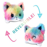 15cm Flipped Doll Double-Sided Expression Flipped Animal Cartoon Doll Plush Toy(Rainbow Kitten)