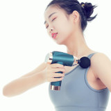 Mini Portable Massage Stick Fascia Instrument, Specification: Submarine Blue LCD Key(Handbag)