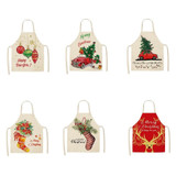 Fabric Linen Cleaning Apron Christmas Party Decoration Apron, Size: 47x38cm(WQ-001508)