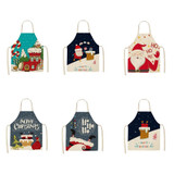 Fabric Linen Cleaning Apron Christmas Party Decoration Apron, Size: 68x55cm(WQ-001515)