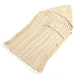 Zzsd0002 Autumn / Winter Baby Knitted Woolen Button Sleeping Bag Photography Blanket Stroller Sleeping Bag(Beige)