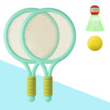 2 Pairs Children Badminton Tennis Racket Outdoor Sports With Two Balls(Green)