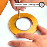 Stainless Steel Rotatable Round Ruler(Gold)