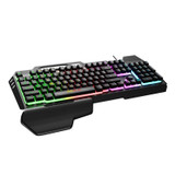 IMICE GK-700 104 Keys Metal Backlit Gaming Wired Suspended Illuminated Keyboard With Hand Rest, Cable Length: 1.5m(Black)